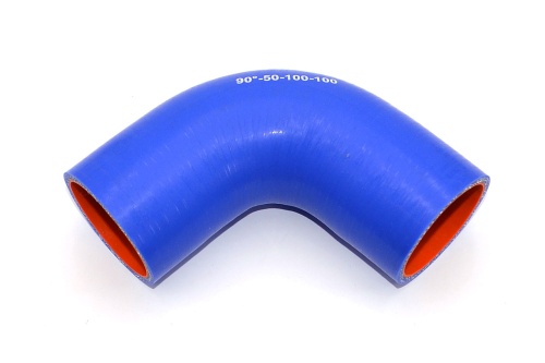 Патрубок силиконовый угловой Ф 50 мм L=100х100 мм, 90°