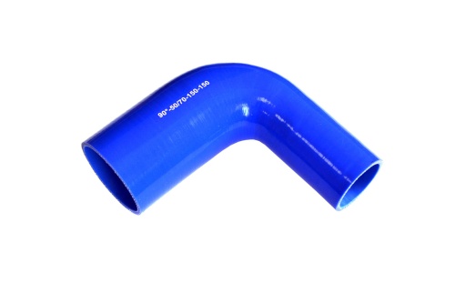 Патрубок силиконовый угловой с переходом Ф 50х70 мм L=150х150 мм, 90°