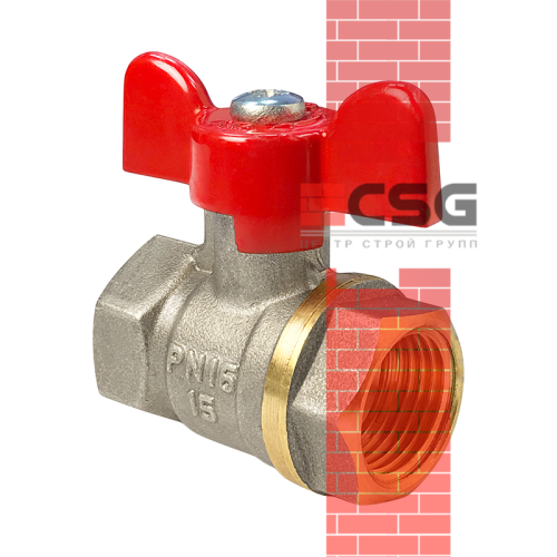 Кран шаровой латунь газ Стандарт 230 Ду15 Ру16 ВР полнопроходной бабочка ГАЛЛОП 116012 арт.1213345CDEK
