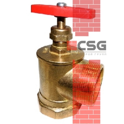 Клапан пожарный латунь угловой 90 гр ПК50 Ду 50 1,6 МПа муфта-цапка Цветлит ZW80002, DN 50