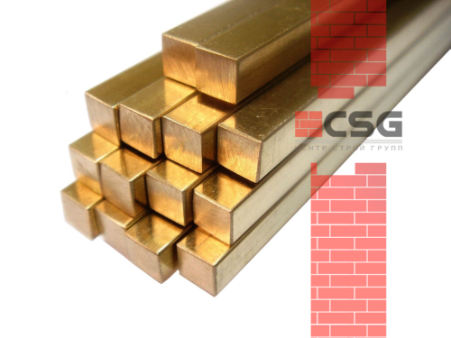 Квадрат латунный 24 п/тв, ПТ, длина 3 м, марка ЛС59-1