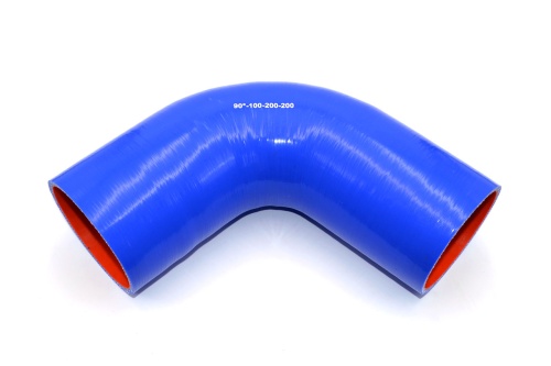 Патрубок силиконовый угловой Ф 100 мм L=200х200 мм, 90°