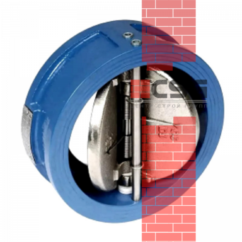 Клапан обратный чуг двухстворчатый Ду150 Ру16 межфл створки чугун, DN 150