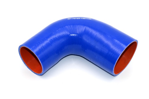 Патрубок силиконовый угловой с переходом Ф 70х85 мм L=150х150 мм, 90°