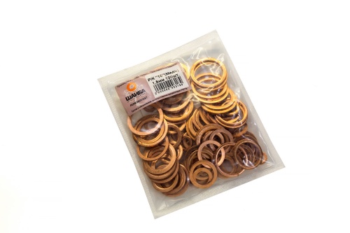 Набор медных шайб в комплекте "10" толщина 1.5 мм