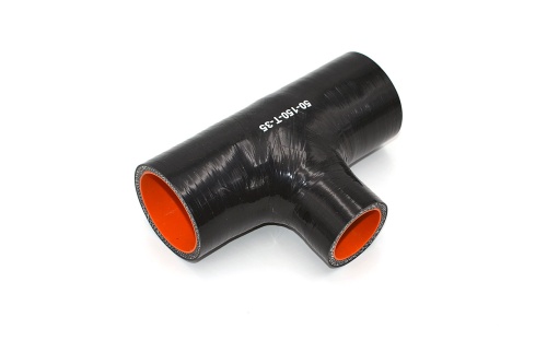 Патрубок силиконовый Т-образный Ф 50 мм L=150 мм (отвод 35 мм)
