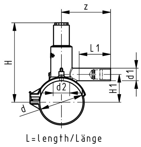 Электросварная седелка с системой типа Газ-Стоп Georg Fischer на 1-5 бар, d63х32 SDR11